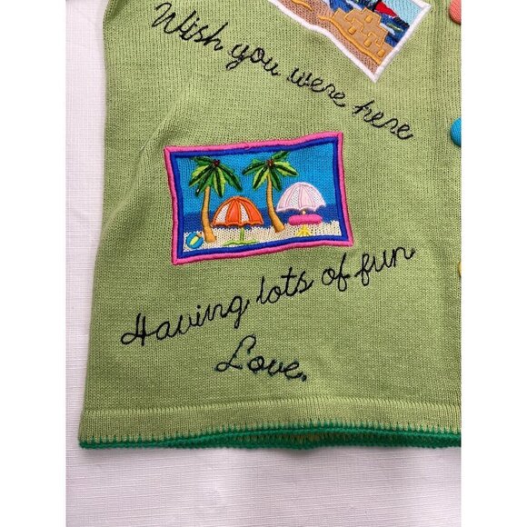 Berek paradise embroidered beaded patchwork cardigan sweater L cottage coastal - Picture 15 of 15